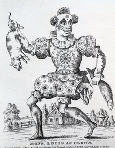 Mons. Louis als Clown, veröffentlicht von John Redington, 1860-1872 von English School