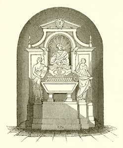 Monument von Galileo in der Kirche Santa Croce in Florenz von English School