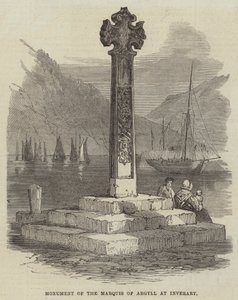Denkmal des Marquis von Argyll in Inverary (Gravur) von English School