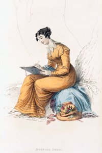 Morgenkleid, Modeplatte aus Ackermanns Repository of Arts von English School