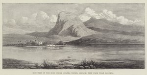 Berg des Heiligen Kreuzes (Stavro Vouni), Zypern, Blick von nahe Larnaca (Gravur)