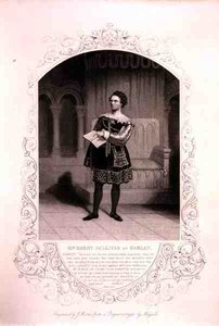 Mr Barry Sullivan als Hamlet, Akt II Szene 2, im Stück von William Shakespeare (1564-1616) (Stich) von English School