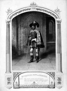 Mr Charles Pitt als Gloster, Akt V Szene VI, in Henry VI (Teil 3) von William Shakespeare, gestochen von Thomas Sherratt nach einem Daguerreotyp von Paine