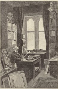 Mr. Gladstone in seiner Bibliothek im Hawarden Castle von English School