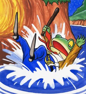 Herr Kröte fällt ins Wasser