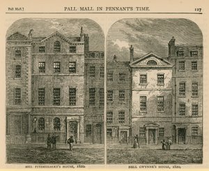 Mrs. Fitzherberts Haus und Nell Gwynnes Haus, 1820 von English School