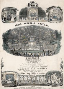 Musikalische Partitur für Royal Vauxhall Gardens Quadrilles von Charles F. A. Schmidt