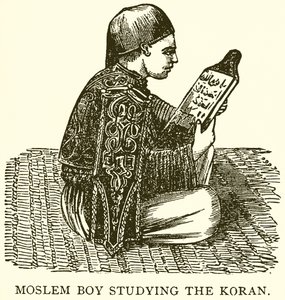 Muslimischer Junge studiert den Koran von English School