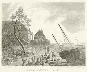 In der Nähe von Cowes, Isle of Wight (Stich) von English School