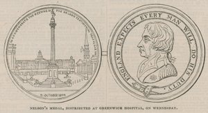 Nelsons Medaille, verteilt im Greenwich Hospital von English School
