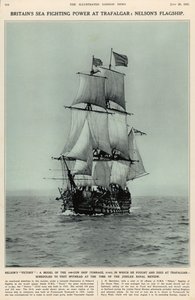 Nelsons Victory: ein Modell des 100-Kanonen-Schiffs, in dem er bei Trafalgar kämpfte und starb, aus The Illustrated London News Royal Naval and Military Review, 20. Juli 1935