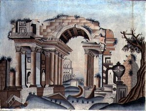 Neoklassizistische Ruinen, ca. 1820 von English School