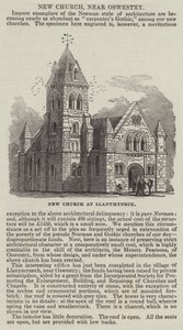 Neue Kirche in Llanymyneck (Gravur) von English School