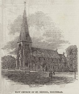 Neue Kirche von St. Seiriol, Holyhead (Stich) von English School