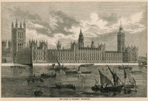 Neues Parlamentshaus, Westminster, London von English School