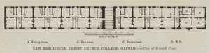 Neue Residenzen, Christ Church College, Oxford, Grundriss des Erdgeschosses (Gravur) von English School