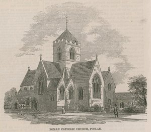 Neue römisch-katholische Kirche in der Nähe der West India Docks von English School