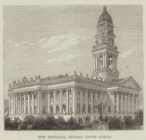 Neues Rathaus, Durban, Südafrika (Stich) von English School