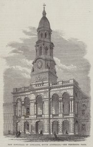 Neues Rathaus von Adelaide, Südaustralien (Gravur) von English School