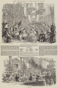 Silvester im Mansion-House (Stich) von English School