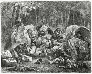 Adlige plündern reisende Kaufleute, 1882