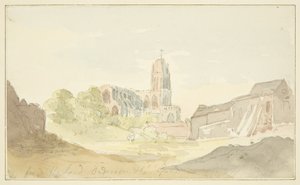Nordostansicht von St. Mary Redcliffe vom Harford Anderson Garten von English School