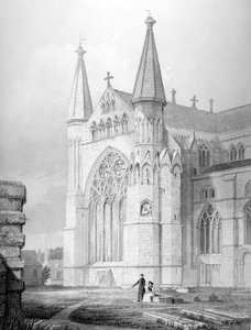 Nordende der Kathedrale von Durham, 1843 von English School