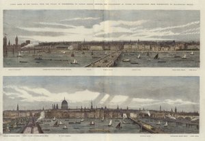 Nordufer der Themse (farbige Gravur)