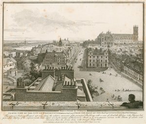 Nordansicht von Westminster vom Dach des Banketthauses, Whitehall von English School