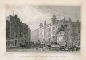 Northumberland House, Charing Cross. Bishs Lotteriebüro, Nr. 9 Charing Cross, ist neben dem Golden Cross Hotel von English School