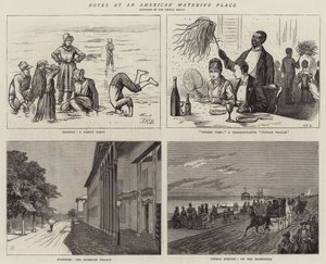 Notizen an einem amerikanischen Badeort (Gravur) von English School