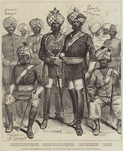 Offiziere, Unteroffiziere und Männer des indischen Kontingents auf Besuch in England (Stich) von English School