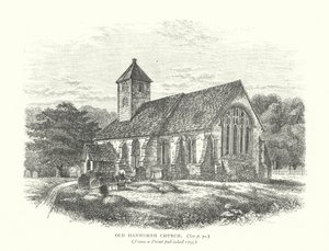 Alte Hanworth Kirche (Gravur) von English School