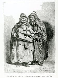 Alte Sarah, die bekannte Drehorgelspielerin, ca. 1840