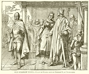 Alte schwäbische Typen.--Ernst von Schwaben vor Konrad II. in Ingelheim