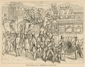 Omnibusse an der Bank, London von English School