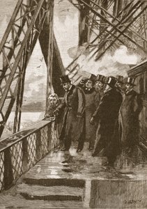 Eröffnung der Forth Bridge durch den Prinzen von Wales, 4. März 1890, Illustration aus Cassells Illustrierter Geschichte Englands von English School