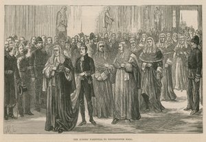 Eröffnung der königlichen Gerichtshöfe: Der Abschied der Richter von der Westminster Hall von English School