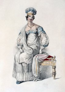 Opernkleid, Modeplatte aus Ackermanns Repository of Arts von English School