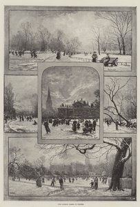 Unsere Londoner Parks im Winter (Lithografie) von English School