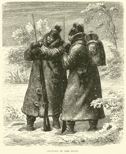 Vorposten im Schnee, Oktober 1870 von English School