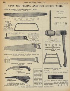 Seite aus dem Army and Navy Stores Katalog von English School