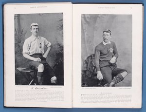 Seite aus Berühmte Fußballer 1895-96, mit Thomas Crawshaw und William Bancroft, 1896