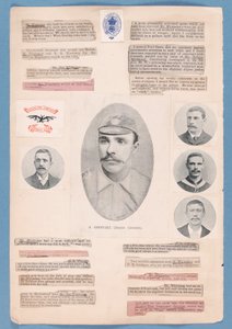Seite aus einem Sammelalbum von Nat Whittaker während der Saison 1895-96