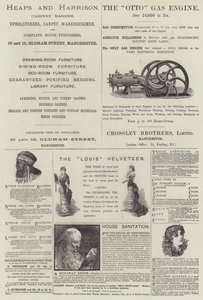 Seite mit Werbungen (Gravur) von English School