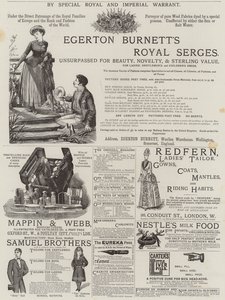 Seite mit Anzeigen (Gravur) von English School