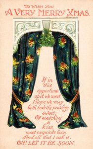 Paar Vorhänge, Weihnachtskarte von English School