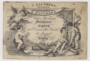 Tapetenfärber, A Saunders, Visitenkarte von English School