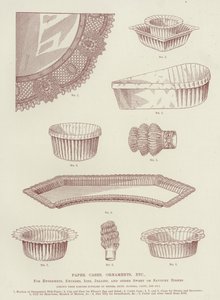 Papierhüllen, Ornamente usw. von English School