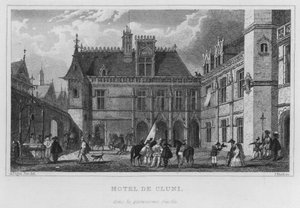 Paris, Hotel De Cluni, im fünfzehnten Jahrhundert (Gravur)
